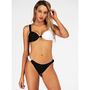 Sexy Split Color Bikini Swimsuit (Color:Black White Size:L)