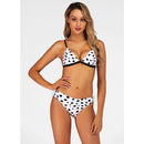 Sexy Bow Triangle Split Bikini Swimsuit (Color:White Size:S)