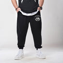 Simple Casual Sports Loose Stretch Elastic Waist Trousers (Color:Black Size:M)