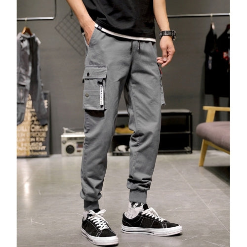 Loose Cargo Pants Casual Pants Slim Pants Legs Closed (Color:Grey Size:XXXXXXXL)