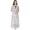 Elegant Crochet Flower Bud Dress (Color:White Size:S)