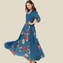 Long Style Big Swing Print Dress (Color:As Show Size:M)