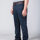 Loose Straight High Waist Casual Jeans Trousers (Color:Dark Blue Size:52)