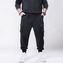 Loose and comfortable Casual High Waist Stretch Trousers (Color:Black Size:XXXXXXXL)