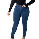 Women Denim Elastic Slim Pants (Dark Blue_XXL)