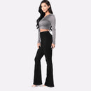 Fashion Casual Flares Jeans (Black_XS)