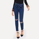 Casual Ripped Stretch Jeans (Blue_S)