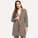 Stylish Mature Temperament Retro Texture Lapel Slim Jacket (Color:As Show Size:S)