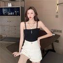 Midriff Lace Sling Camisole (Color:Black Size:Free Size)
