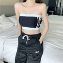 Bandeau Wrapped Sports Casual Ice Silk Underwear (Color:Black Size:Free Size)