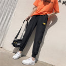 Thin Straight Leg Loose Fitting Overalls (Color:Black Size:M)
