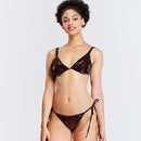 Women Sequined Low Waist Split Bikini Swimsuit (Color:As Show Size:S)