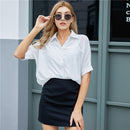 White Top + Black Skirt Summer Suit (Color:Black White Size:S)