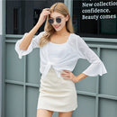 Casual Shirt With Solid Skirt (Color:Apricot Size:L)