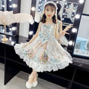 Children Dress Girl Flower Dress (Color:White Size:110cm)