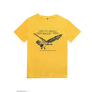 Versatile Printed Cotton Eagle Letter T-shirt (Color:Yellow Size:S)