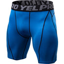 Fitness Running Training Sports Tight Breathable Quick Dry Elastic Shorts (Color:Blue Size:S)