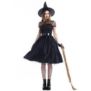 Cosplay Costume Black Gauze Witch Costume Temperament Night Ghost Game Costume (Color:Black Size:XXXL)