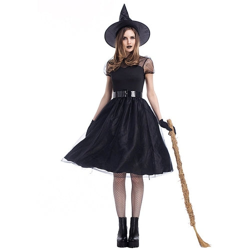 Cosplay Costume Black Gauze Witch Costume Temperament Night Ghost Game Costume (Color:Black Size:XXXL)