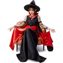 Halloween Costume Queen Dress Vampire Bat Night Bar Devil Show Costume (Color:Red and Black Skirt+Witch Hat+Ear Size:S)