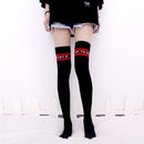 Pattern Polyester Cotton Overknee Socks High Socks Sports Stockings for Ladies (Pattern:Letters Size:Free Size)