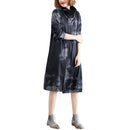 Temperament Loose Large Size Belly Dress (Color:Black Size:M)