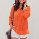 Autumn And Winter Pullover Round Neck Loose Sweater (Color:Orange Size:S)