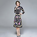 Fashion Lapel All-match Slim Dress (Color:Black Size:M)