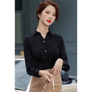 Fashion Casual Suit Bottom Stand Collar Shirt (Color:Black Size:S)