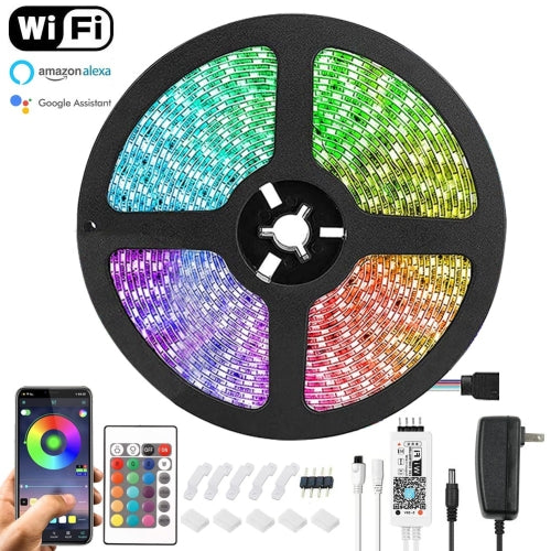 YWXLight 5m RGB IP65 Waterproof WiFi LED Strip, Support Alexa Control APP