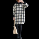 Loose Mid-length Hooded Fake Two-piece Sweater Dress (Color:Beige Size:XXL)