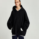 Casual Fashion Lantern Sleeves Loose Plus Size Sweatshirt (Color:Black Size:S)