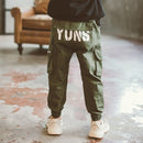 Boys Casual Sports Overalls, Style: Plus Cashmere (Color:Army Green Size:110)