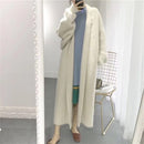 Loose Bat Plus Size Thickened Nightgown Women Knitted Cardigan Sweater Coat (Color:Green Size:Free Size)