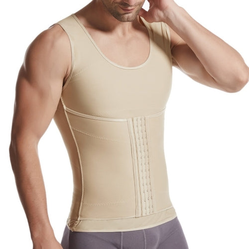 Men Abdomen Shapewear Thin Vest (Color:Flesh Colored Size:XL)