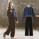 Small Fragrance Loose Gold Velvet Two-piece Suit, Style: Regular (Color:Blue Size:110)