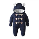Quilted And Velvet Warm Baby Onesies (Color:Dark Blue Size:59)