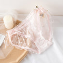 6 PCS Sweet Sexy Low-rise Lace Comfortable Mesh Briefs (Color:Light Powder Size:XL)