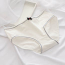 6 PCS Bowknot Morandi Simple Girly Cotton Panties (Color:White Size:M)