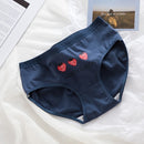 6 PCS Mid-waist Large-size Hip-wrapped Cotton Crotch Girl Student Briefs (Color:Dark Blue Row Strawberries Size:M)
