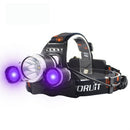YWXLight Head-mounted Purple Scorpion Headlight USB Rechargeable Scientific Research Money Detector Head Lamp(Single Headlight)
