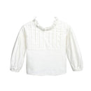 Girls Solid Color Round Neck Long Sleeve Bottoming Shirt (Color:White Size:80)