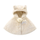 Girl Cute Rabbit Plush Warm Cloak (Color:Apricot Size:80)