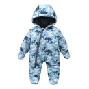 Children Cute Animal Print Plus Cotton Jumpsuit (Color:Dinosaur Size:59)