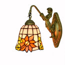 YWXLight 6 inch Modern Stained Glass Lampshade Sun Flower Beauty Wall Lamp