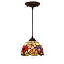 YWXLight 8 inch Creative Stained Morning Glory Glass Pendent Light