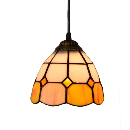 YWXLight 6 inch Orange White Glass Pendant Light Ceiling Hanging Lamp