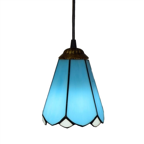 YWXLight 6 inch Sea Blue Glass Pendant Light Ceiling Hanging Lamp