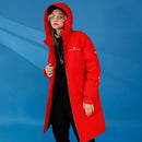 Winter Ladies Mid-length Down Jacket Loose Casual Cold-proof Warm White Duck Down Coat (Color:Red Size:XXXL)