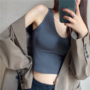 Slim-fit Base Camisole With Cup (Color:Gray Size:Free Size)